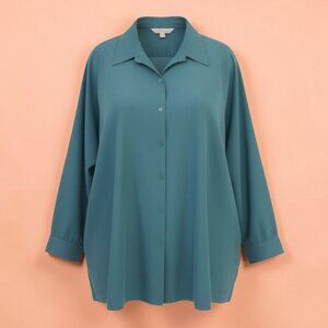 Catherine's 5X Teal Button-Up Shirt